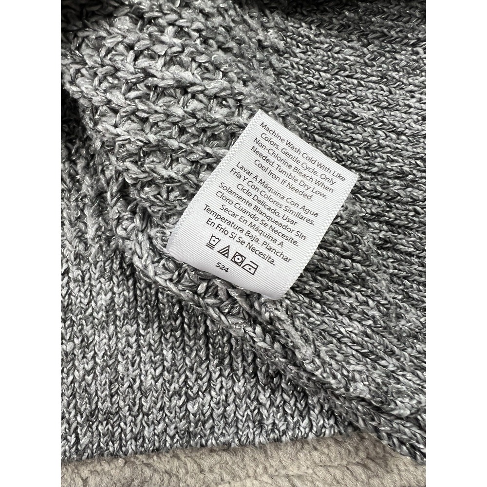Time and Tru Sweater Womens Large Gray Long Sleeve Polyester Stretch Casual - Picture 12 of 13